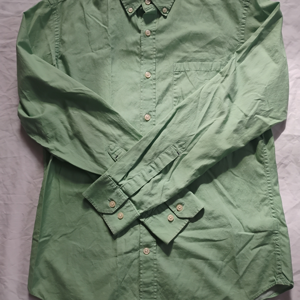 Banana Republic Mens Size L Polo Green Long Sleeve Button Down Shirt